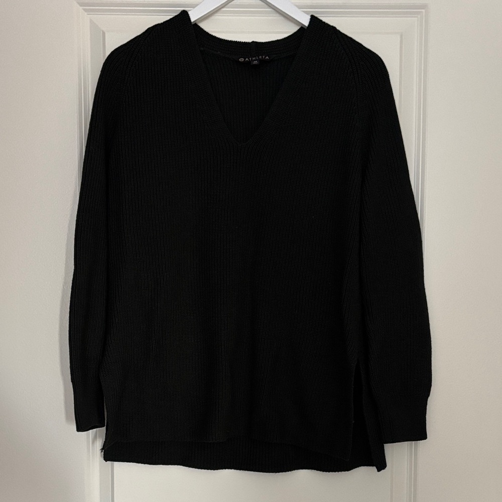 Athleta Oversized Olive V-Neck Sweater